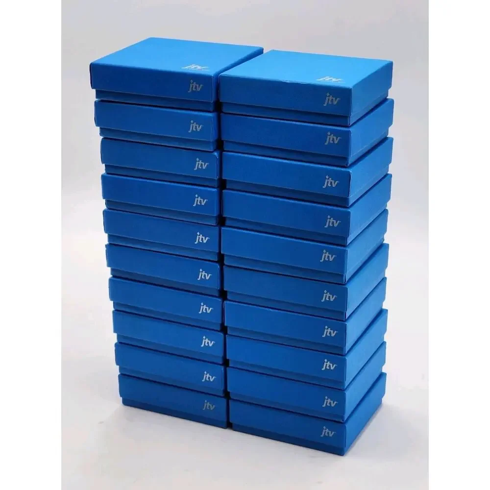 Lot Of 20 Empty Jewelry Boxes Cardboard Blue JTV logo FAST SHIPPING